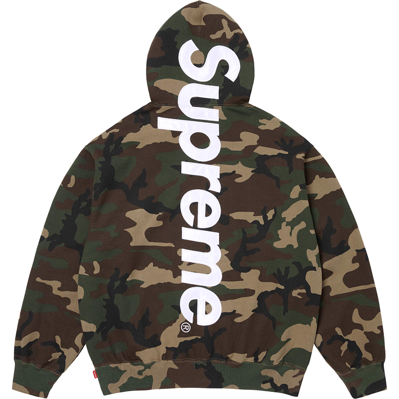 Supreme Satin Applique Hooded Sweatshirt 'Woodland Camo'