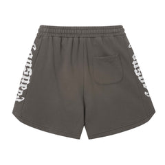 Embroidered Washed Distressed Short Grey/Charcoal Grey